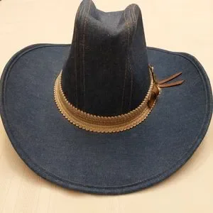 Vintage Sears denim Western cowboy hat with horse detail. Size medium denim cowboy hat products for sale | eBay main image 3